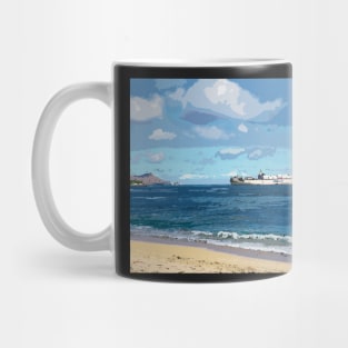 View to Diamond Head from Sand Island Mug